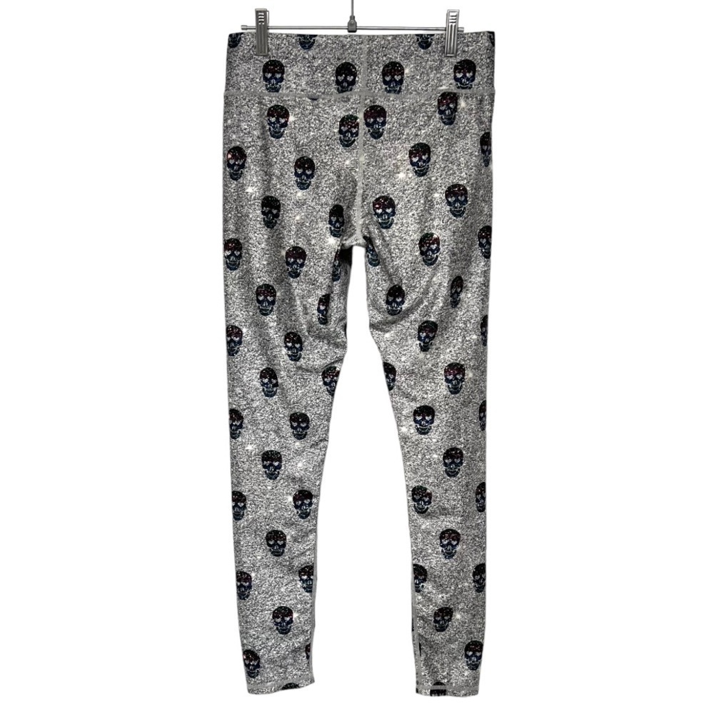 Terez Glitter Skull Athletic Leggings 7/8 Tights Women’s Medium - Picture 6 of 10